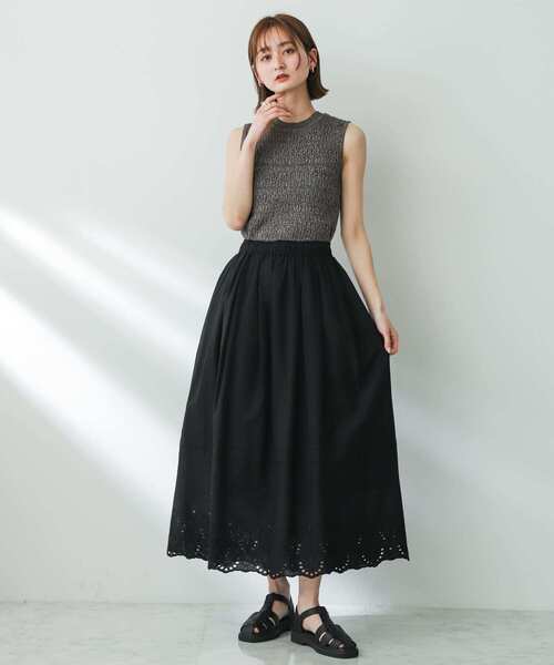 SENSE OF PLACE by URBAN RESEARCH（センスオブプレイスバイアーバンリサーチ）の「スカラシシュウタックスカート（スカート・レディース・オフホワイト/ブラック/ライトブルー・MEDIUM/SMALL）」の19枚目の写真