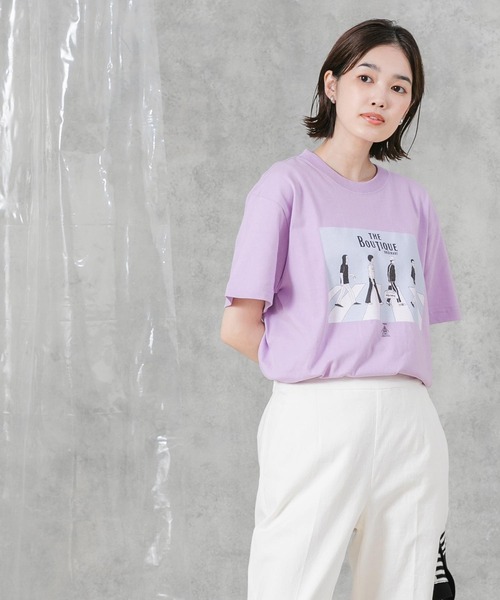 Boutique Ordinary(ブティークオーディナリー)の「オマージュグラフィックTシャツ(Tシャツ/カットソー・レディース・パープル/ホワイト・FREE)」の3枚目の写真