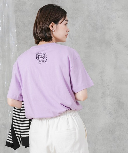Boutique Ordinary(ブティークオーディナリー)の「オマージュグラフィックTシャツ(Tシャツ/カットソー・レディース・パープル/ホワイト・FREE)」の11枚目の写真