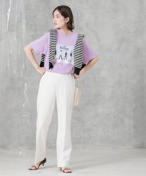 Boutique Ordinary(ブティークオーディナリー)の「オマージュグラフィックTシャツ(Tシャツ/カットソー・レディース・パープル/ホワイト・FREE)」の20枚目の写真
