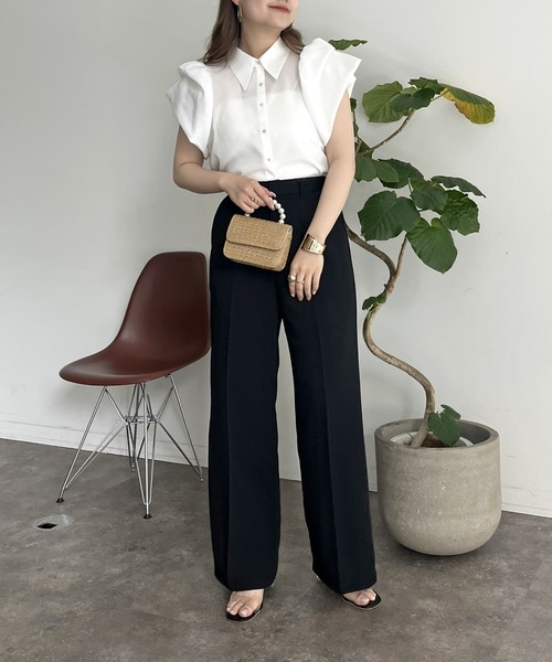 prose verse（プロズヴェール）の「ハイウエストセンタープレスタックパンツ（スラックス・レディース・グレー/ブラック/チャコールグレー/ベージュ/ブラウン・MP/MEDIUM/LARGE/PL）」の17枚目の写真