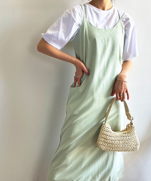 Kotoe(コトエ)の「キャミソールワンピース ロング丈 キャミワンピ(ワンピース・レディース・グリーン/ベージュ/ブラック/イエロー・FREE)」の3枚目の写真