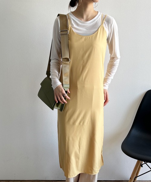 Kotoe(コトエ)の「キャミソールワンピース ロング丈 キャミワンピ(ワンピース・レディース・グリーン/ベージュ/ブラック/イエロー・FREE)」の12枚目の写真