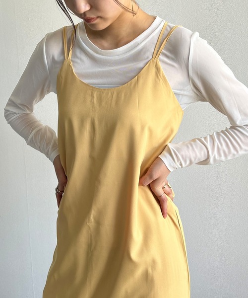 Kotoe(コトエ)の「キャミソールワンピース ロング丈 キャミワンピ(ワンピース・レディース・グリーン/ベージュ/ブラック/イエロー・FREE)」の13枚目の写真