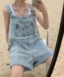 SHEENA | デニムハーフオーバーオール(サロペット/オーバーオール)