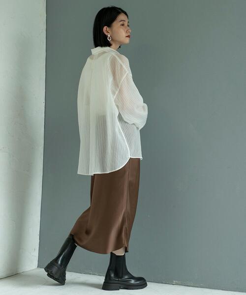 coen(コーエン)の「シャドーストライプシャツ(シャツ/ブラウス・レディース・ホワイト/ブラック/ライトブルー・L/M)」の11枚目の写真