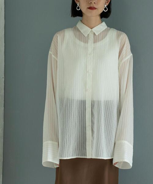 coen(コーエン)の「シャドーストライプシャツ(シャツ/ブラウス・レディース・ホワイト/ブラック/ライトブルー・L/M)」の13枚目の写真