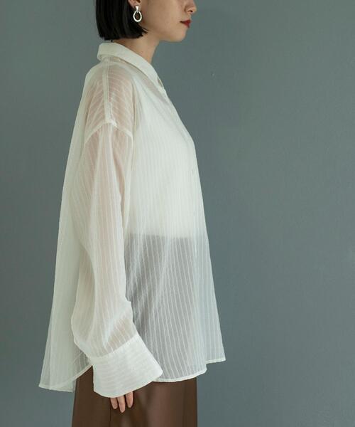 coen(コーエン)の「シャドーストライプシャツ(シャツ/ブラウス・レディース・ホワイト/ブラック/ライトブルー・L/M)」の14枚目の写真