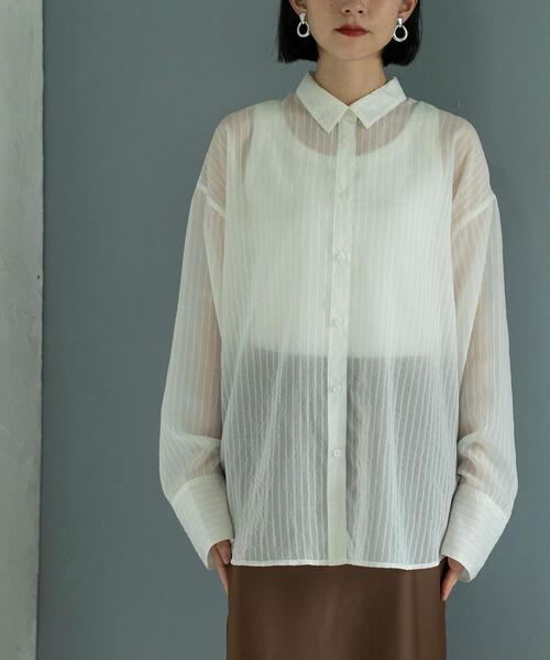 coen(コーエン)の「シャドーストライプシャツ(シャツ/ブラウス・レディース・ホワイト/ブラック/ライトブルー・L/M)」の15枚目の写真