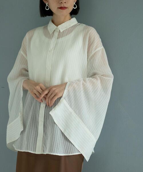 coen(コーエン)の「シャドーストライプシャツ(シャツ/ブラウス・レディース・ホワイト/ブラック/ライトブルー・L/M)」の16枚目の写真