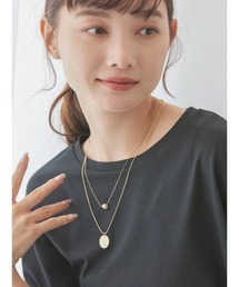 AMERICAN HOLIC | テクスチャーメタル・淡水パールSETネックレス(ネックレス)