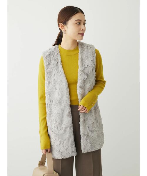 Green　Parks（グリーンパークス）の「ランダムファーベスト（ベスト・レディース・グレー/アイボリー・FREE）」の10枚目の写真