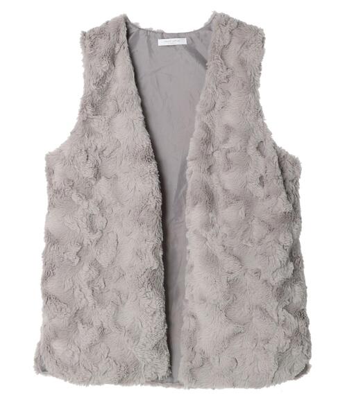 Green　Parks（グリーンパークス）の「ランダムファーベスト（ベスト・レディース・グレー/アイボリー・FREE）」の12枚目の写真