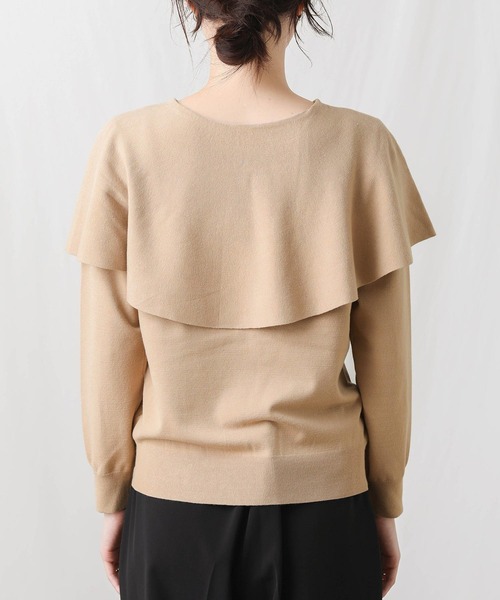 Gready Brilliant(グレディブリリアン)の「ケープ衿前後2wayニット(ニット/セーター・レディース・ネイビー/キャメル・38)」の20枚目の写真