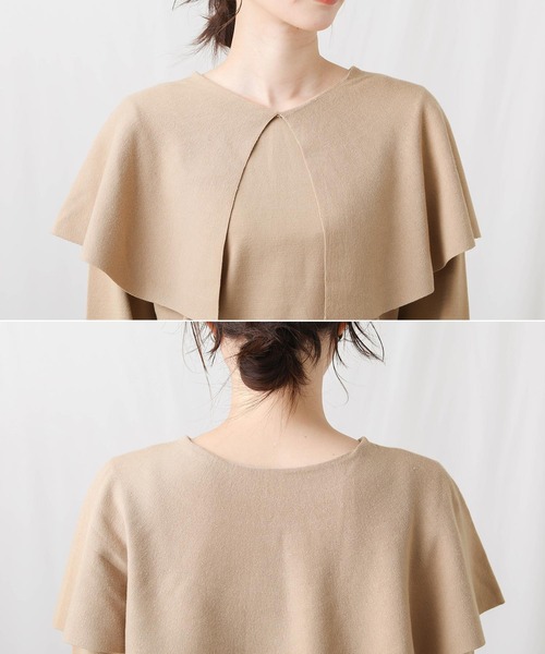 Gready Brilliant(グレディブリリアン)の「ケープ衿前後2wayニット(ニット/セーター・レディース・ネイビー/キャメル・38)」の21枚目の写真