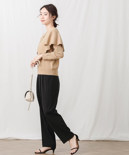 Gready Brilliant(グレディブリリアン)の「ケープ衿前後2wayニット(ニット/セーター・レディース・ネイビー/キャメル・38)」の4枚目の写真