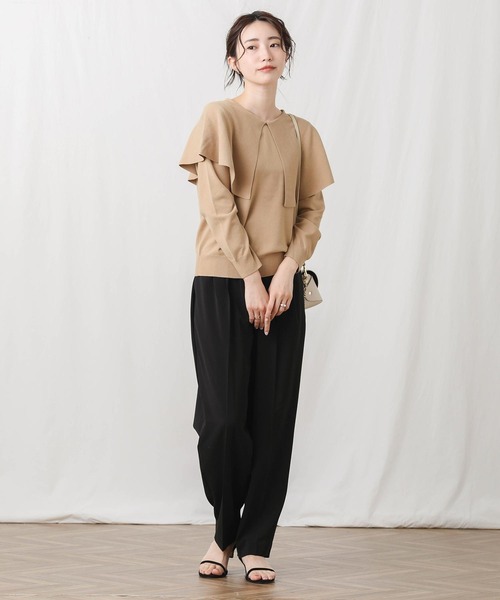 Gready Brilliant(グレディブリリアン)の「ケープ衿前後2wayニット(ニット/セーター・レディース・ネイビー/キャメル・38)」の6枚目の写真