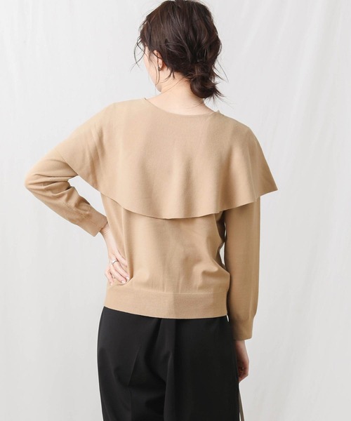 Gready Brilliant(グレディブリリアン)の「ケープ衿前後2wayニット(ニット/セーター・レディース・ネイビー/キャメル・38)」の9枚目の写真