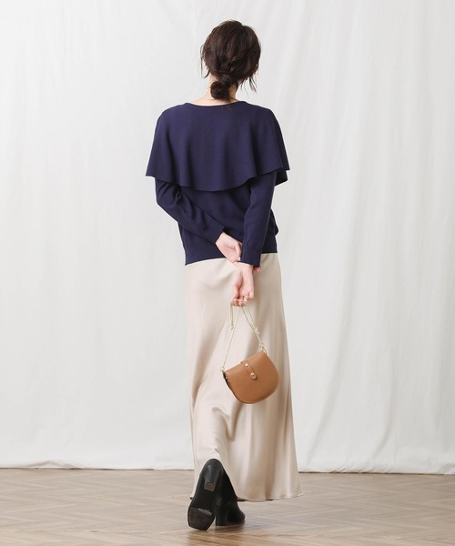 Gready Brilliant(グレディブリリアン)の「ケープ衿前後2wayニット(ニット/セーター・レディース・ネイビー/キャメル・38)」の13枚目の写真