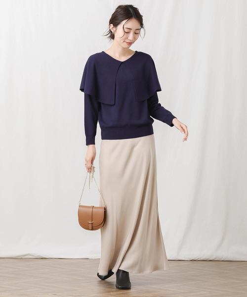 Gready Brilliant(グレディブリリアン)の「ケープ衿前後2wayニット(ニット/セーター・レディース・ネイビー/キャメル・38)」の14枚目の写真