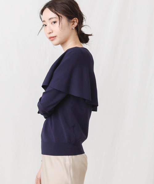 Gready Brilliant(グレディブリリアン)の「ケープ衿前後2wayニット(ニット/セーター・レディース・ネイビー/キャメル・38)」の16枚目の写真