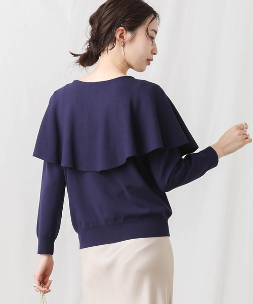 Gready Brilliant(グレディブリリアン)の「ケープ衿前後2wayニット(ニット/セーター・レディース・ネイビー/キャメル・38)」の17枚目の写真