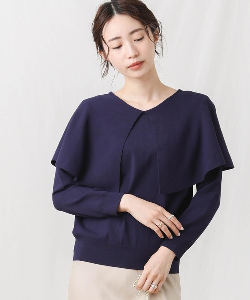 Gready Brilliant(グレディブリリアン)の「ケープ衿前後2wayニット(ニット/セーター・レディース・ネイビー/キャメル・38)」の18枚目の写真