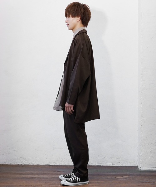 MinoriTY】とろみ素材ドルマンビッグジャケット テーラードジャケット