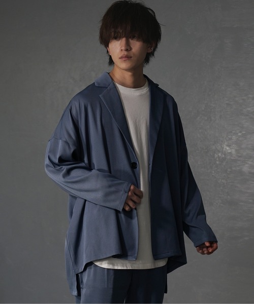 MinoriTY(マイノリティ)の「【MinoriTY】とろみ素材ドルマンビッグジャケット テーラードジャケット ビッグシルエット ルーズフィット メンズ(テーラードジャケット・メンズ・ブラック/ブラウン/グリーン/ブルーグレー/モスグリーン/モカ・S/M/L)」の17枚目の写真