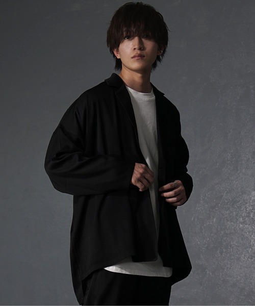 MinoriTY】とろみ素材ドルマンビッグジャケット テーラードジャケット