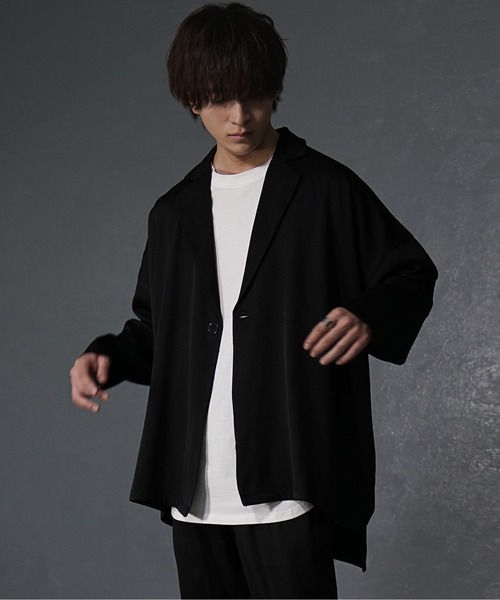 セール】【MinoriTY】とろみ素材ドルマンビッグジャケット テーラード