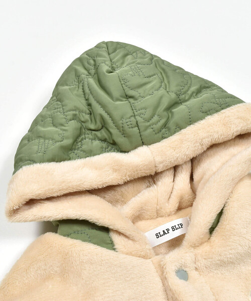 SLAP SLIP BABY（スラップスリップベビー）の「【お揃い】恐竜キルト総柄ボアマントベビー(50~90cm)（その他ベビーウェア・キッズ・ネイビー/グリーン・FREE）」の18枚目の写真