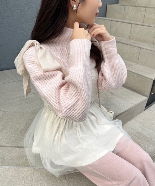 one after another NICE CLAUP（ワンアフターアナザーナイスクラップ）の「【S,Mサイズ】サイドスリットカラーフレアデニム（デニムパンツ・レディース・ピンク/ブルー/グレー/イエロー・SMALL/MEDIUM）」の14枚目の写真