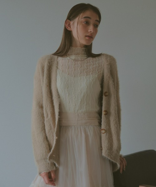 DRWCYS(ドロシーズ)の「シャギーカーディガン(カーディガン/ボレロ・レディース・ベージュ/ホワイト・FREE)」の7枚目の写真