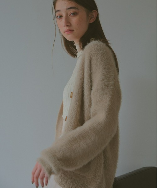 DRWCYS(ドロシーズ)の「シャギーカーディガン(カーディガン/ボレロ・レディース・ベージュ/ホワイト・FREE)」の8枚目の写真