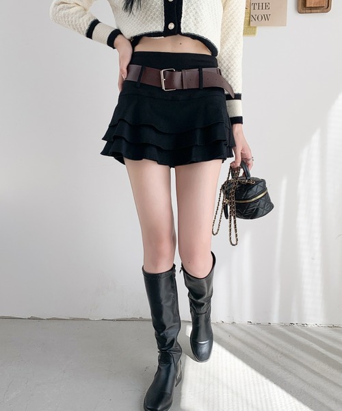 ECLIN（エクラン）の「フリルティアードミニスカート（ベルト付き）（スカート・レディース・ベージュ/ブラック/モカ・M/S）」の17枚目の写真