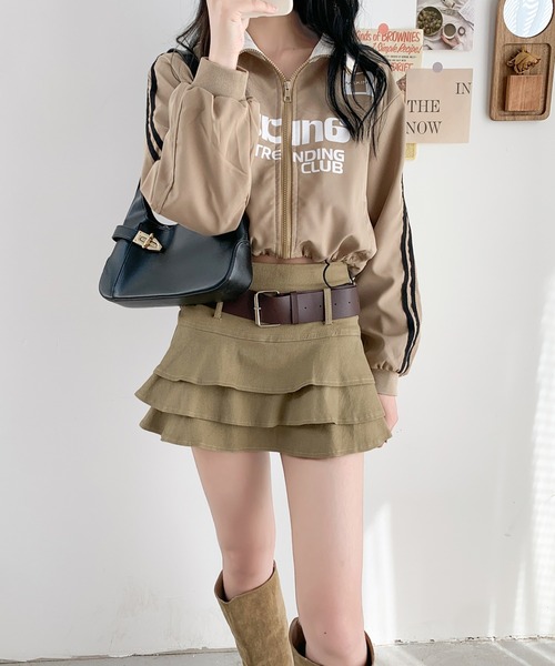ECLIN（エクラン）の「フリルティアードミニスカート（ベルト付き）（スカート・レディース・ベージュ/ブラック/モカ・M/S）」の13枚目の写真