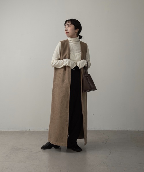 lawgy（ラウジー）の「simple turtleneck pullover（Tシャツ/カットソー・レディース・ブラック/アイボリー・FREE）」の6枚目の写真