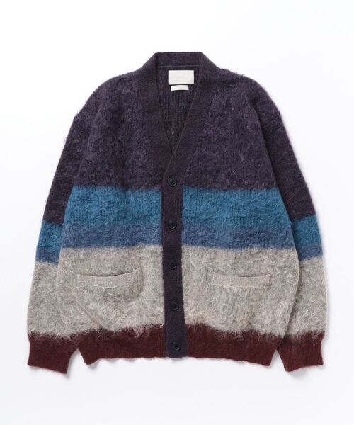 YOKE（ヨーク）の「YOKE/ヨーク/MOHAIR BORDER CARDIGAN（カーディガン/ボレロ・メンズ・パープル/ブラック/ブラウン/ピンク・2）」の6枚目の写真