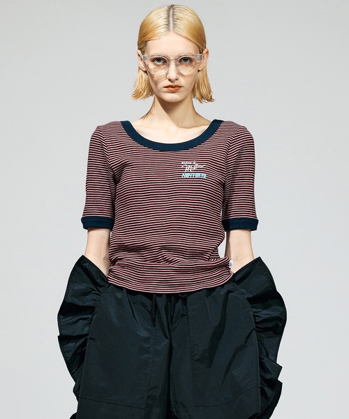 MILLER（ミラー）の「BORDER T-SHIRT(CUP IN)feat.miller（Tシャツ/カットソー・レディース・イエロー/グリーン/レッド/ブルー・FREE）」の9枚目の写真