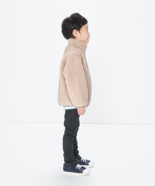 無印良品（ムジルシリョウヒン）の「ボアフリースジャケット（キッズ）（その他アウター・キッズ・ベージュ系1/ネイビー系/キャメル/ピンク・110/130/140/120/150）」の6枚目の写真