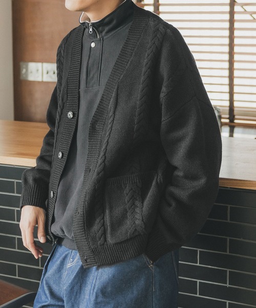 セール】メンズ ケーブルニットカーディガン（カーディガン/ボレロ