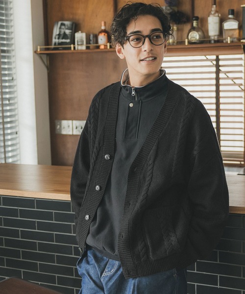 セール】メンズ ケーブルニットカーディガン（カーディガン/ボレロ