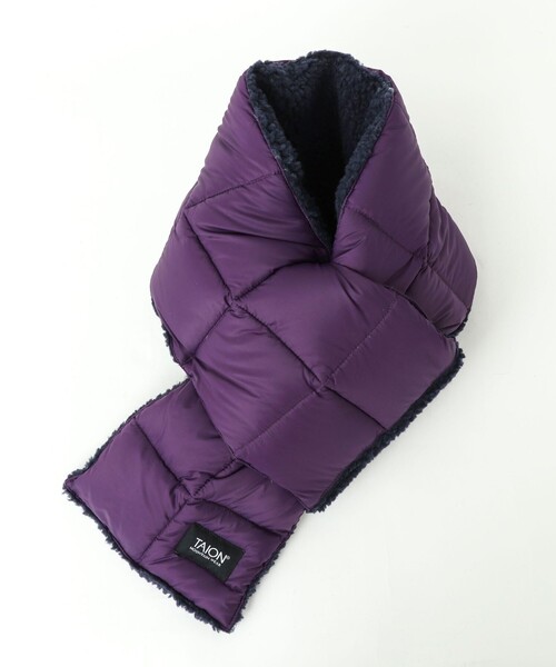 TAION（タイオン）の「【TAION/タイオン】ボアリバーシブルマフラー ダウンマフラー（マフラー・メンズ・ブラック/オリーブ/パープル/ダークネイビー・FREE）」の4枚目の写真