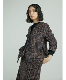 styling/ | ハイフォルム　ツィード　ジャケット(ノーカラージャケット)