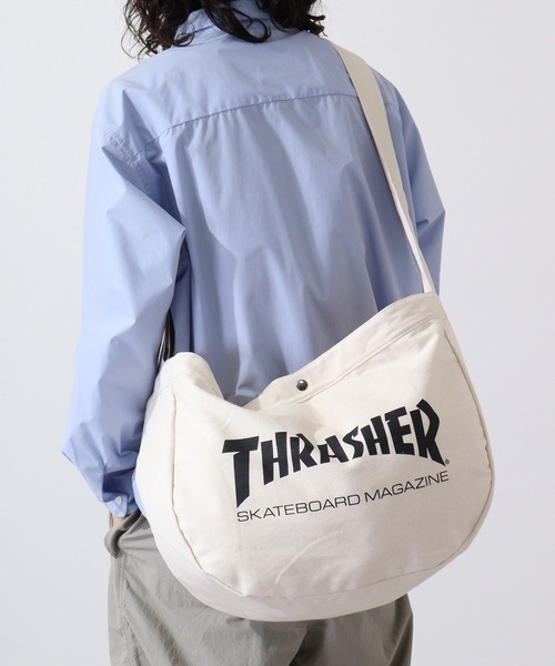 THRASHER(スラッシャー)の「THRASHER NEWSPAPER BAG MAG LOGO(ショルダーバッグ・メンズ・ブラック/アイボリー・FREE)」の14枚目の写真