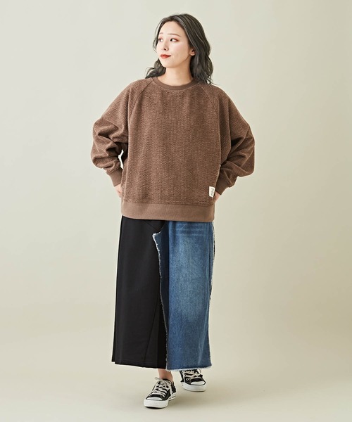 CUBE SUGAR(キューブシュガー)の「コーデュロイドルマンスリーブプルオーバー(その他トップス・レディース・ブラック系その他/ナチュラル/ヘザーチャコール/ブラウン/マルチ・M)」の14枚目の写真
