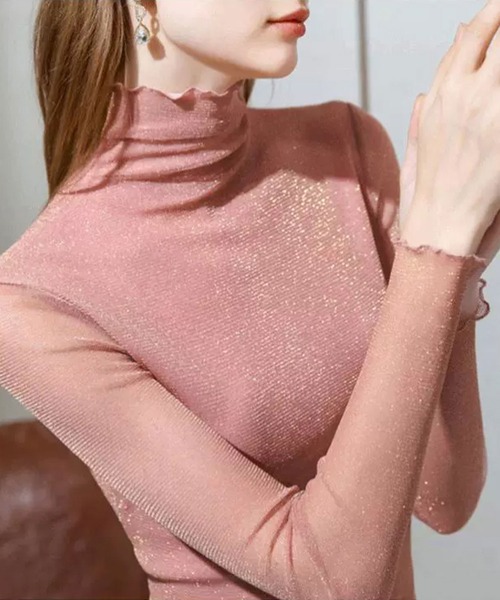 ANOTHER S（アナザーエス）の「ラメ入り長袖トップス（Tシャツ/カットソー・レディース・ブラック/ピンク/グレー/ブラウン・FREE）」の4枚目の写真