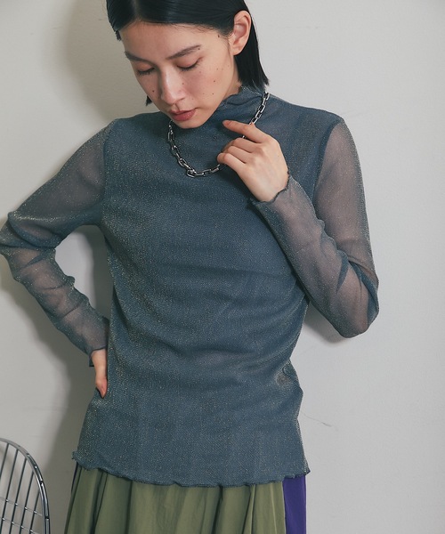 ANOTHER S（アナザーエス）の「ラメ入り長袖トップス（Tシャツ/カットソー・レディース・ブラック/ピンク/グレー/ブラウン・FREE）」の10枚目の写真