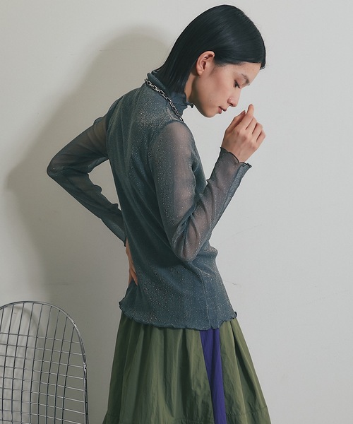 ANOTHER S（アナザーエス）の「ラメ入り長袖トップス（Tシャツ/カットソー・レディース・ブラック/ピンク/グレー/ブラウン・FREE）」の11枚目の写真